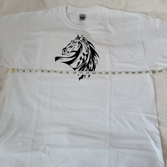 Horse Head Print Crew Neck T-Shirt - Picture 3 of 7